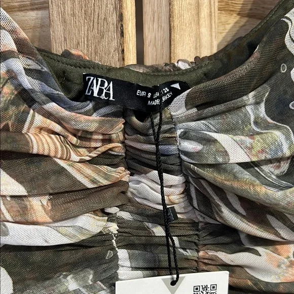 Stylish Multicolor Mesh Ruched Dress - Picture 3 of 4